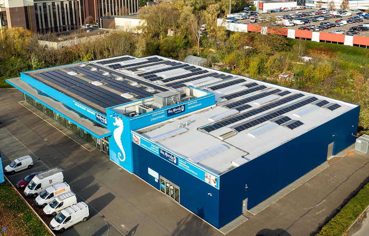 Industrial flat roof renovation before photovoltaic panel installation